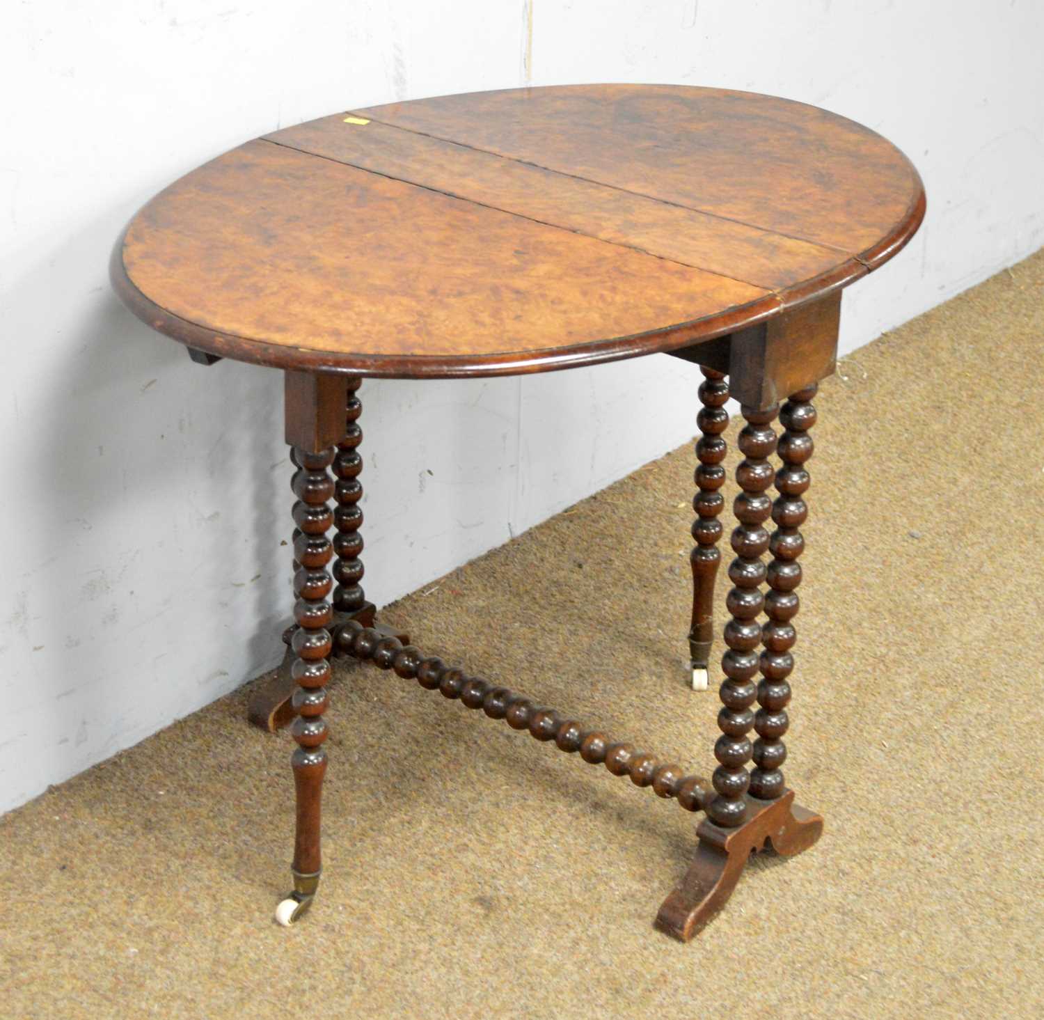 A Victorian carved walnut easy chair and a Sutherland table - Image 9 of 9