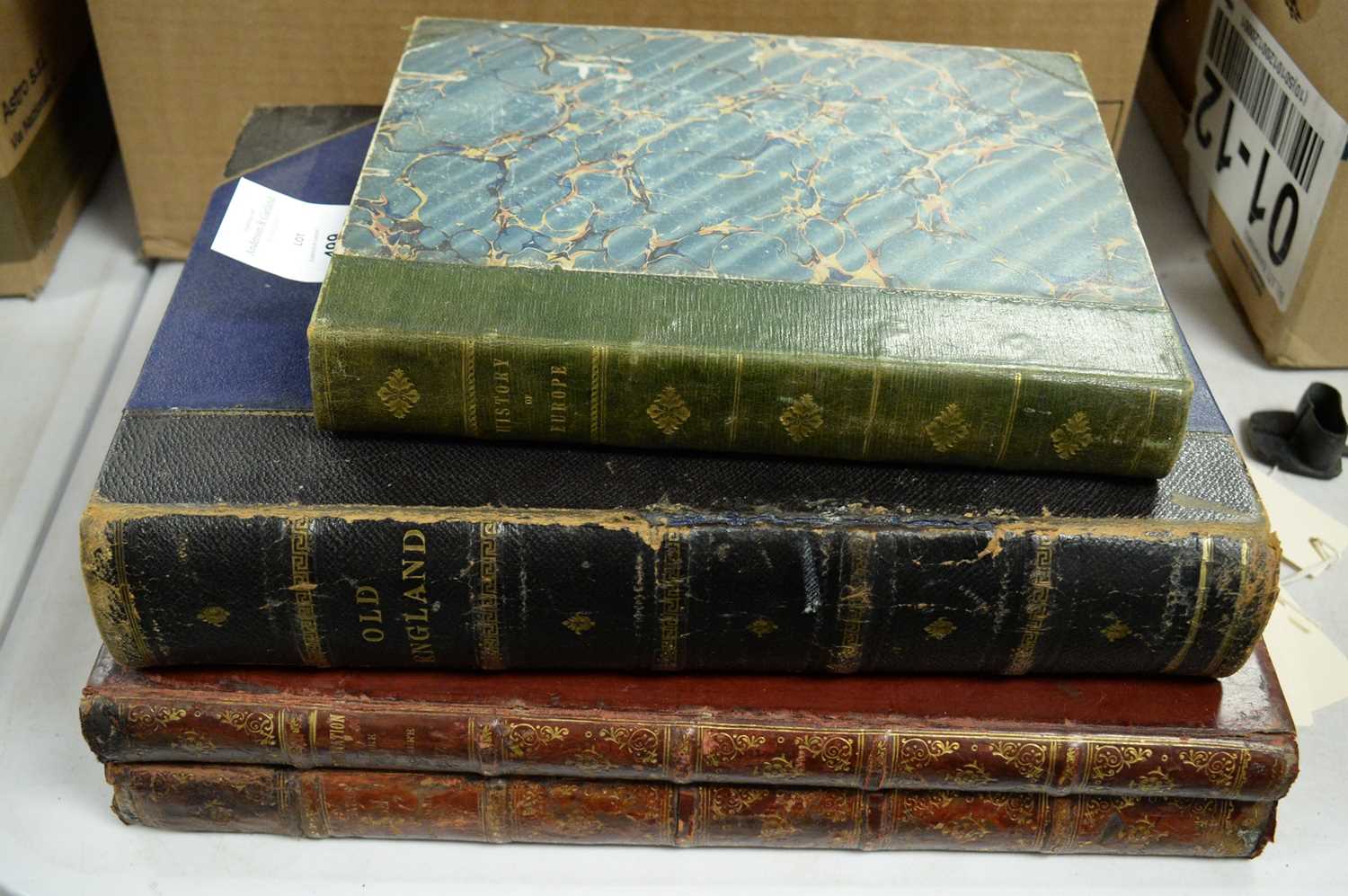 A selection of books including Old England, by Charles Knight.