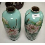 A pair of Japanese cloisonne enamel vases.