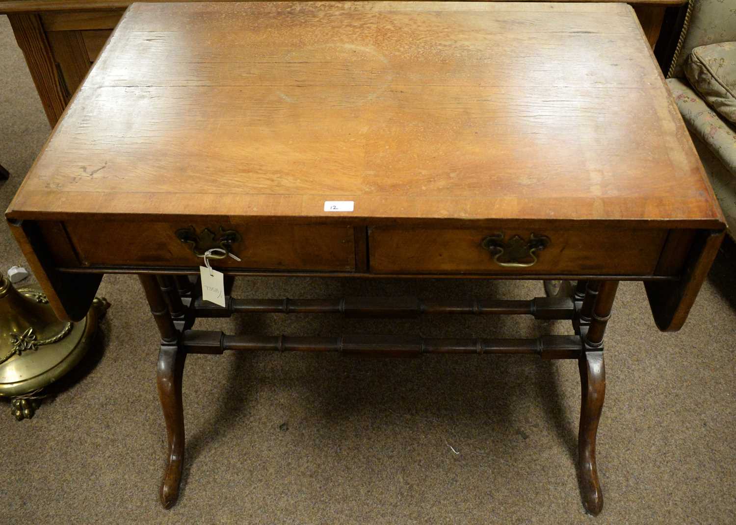 A Georgian style walnut sofa table and two corner cupboards. - Image 10 of 10