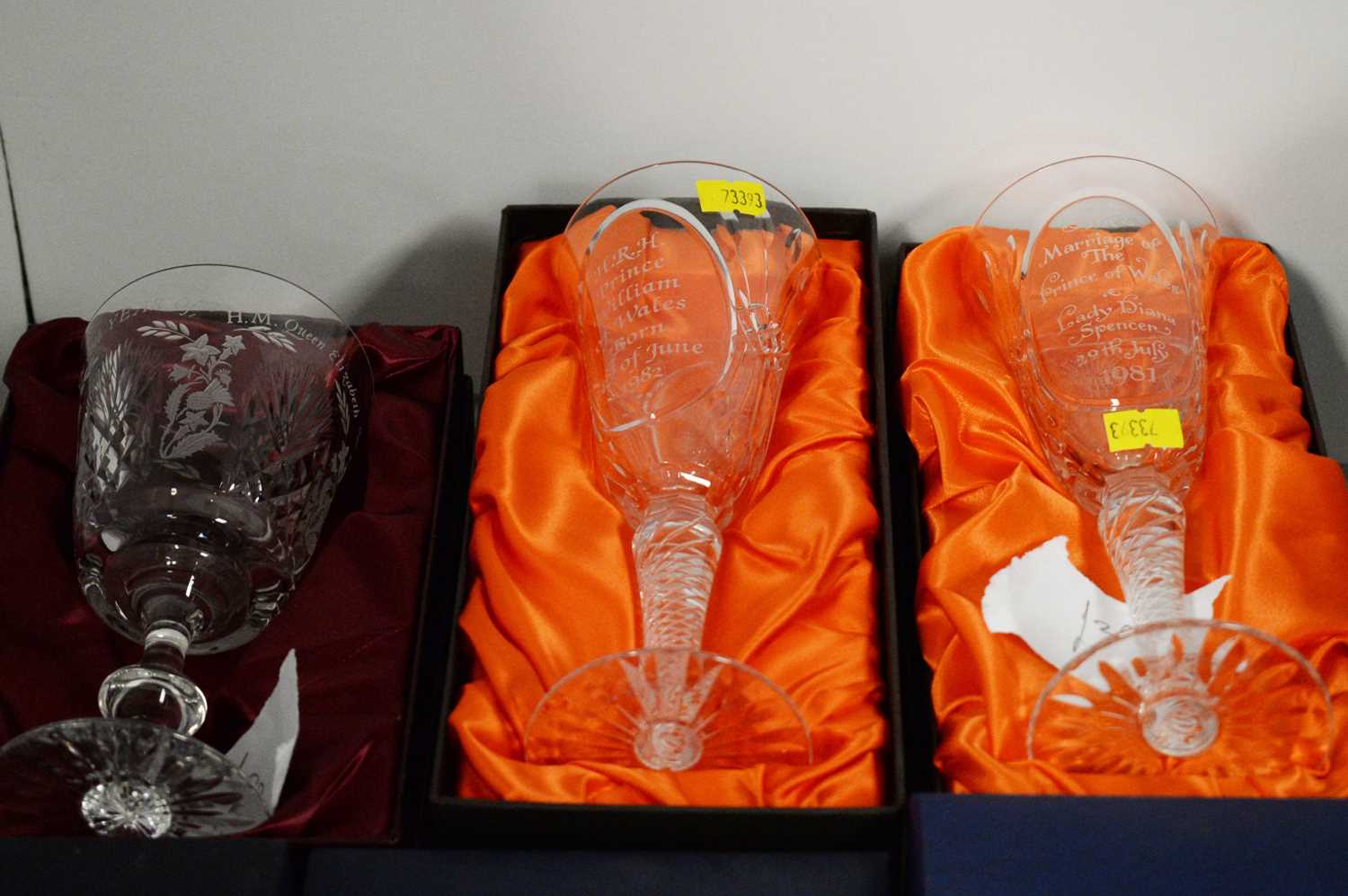 A selection of Royal commemorative wine glasses - Image 2 of 2