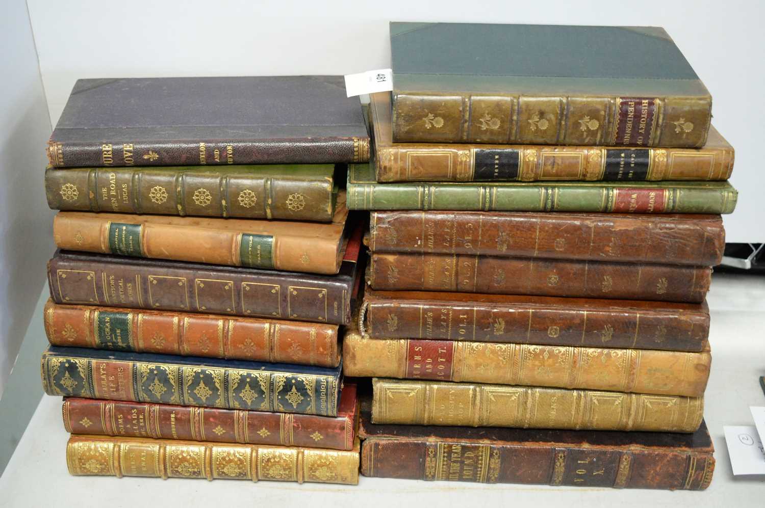 A collection of antiquarian books.