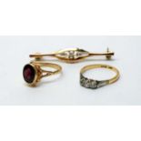 Two rings and a brooch