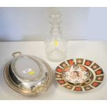 Silver-plated entree dish and cover; and other items.