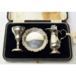 A silver communion set, by William Davenport,