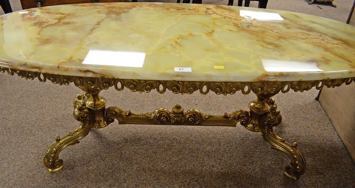 An onyx and gilt metal occasional or coffee table - Image 2 of 2
