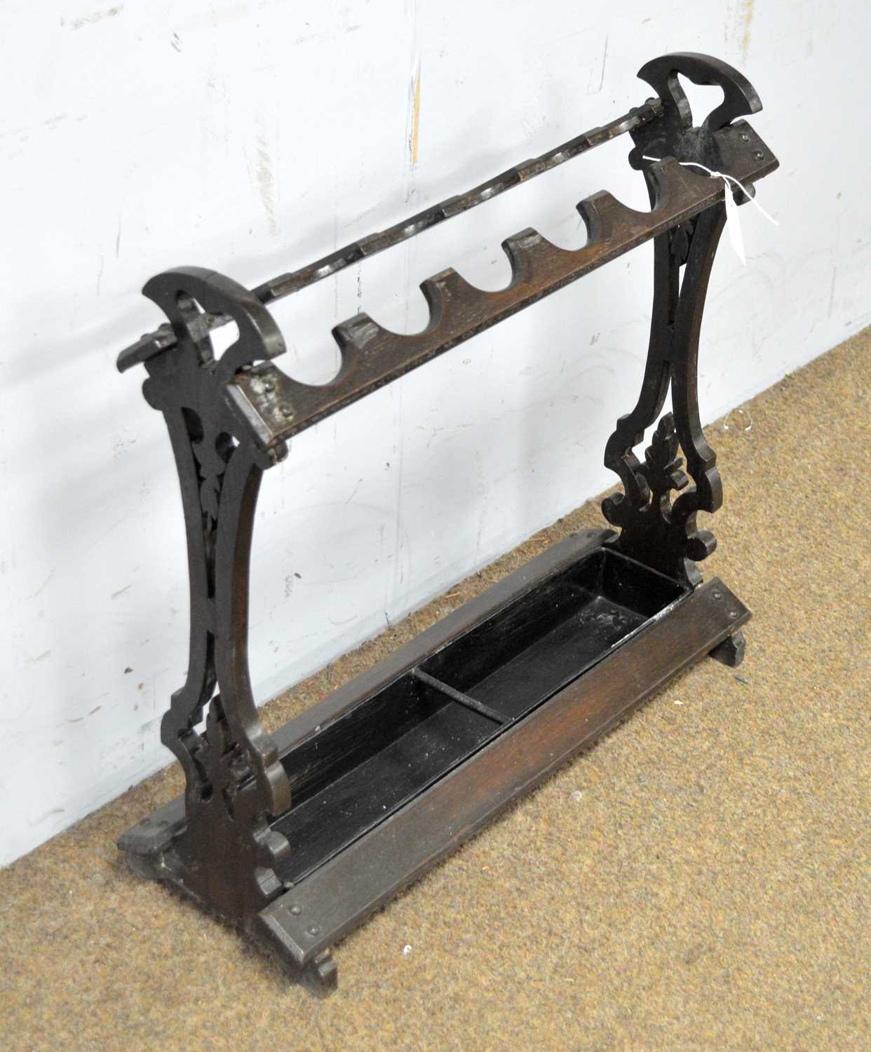 A Victorian style stained oak stick/umbrella stand and a tripod table - Image 2 of 10