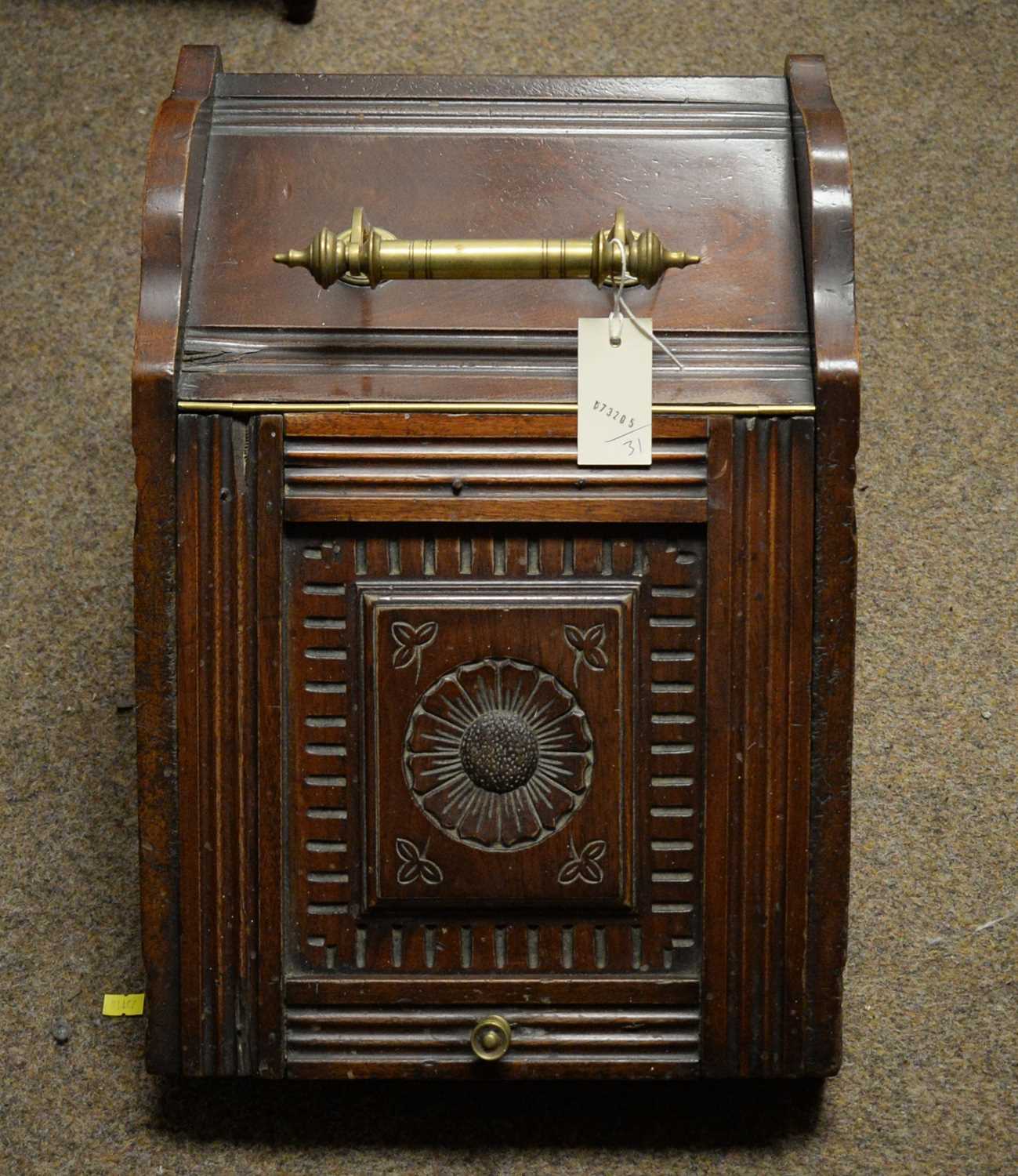 A Georgian mahogany commode cabinet; and a Victorian coal box. - Image 7 of 9