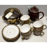 A selection of Denby retro teaware, and other Denby items.