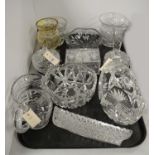 A selection of pressed and cut glassware