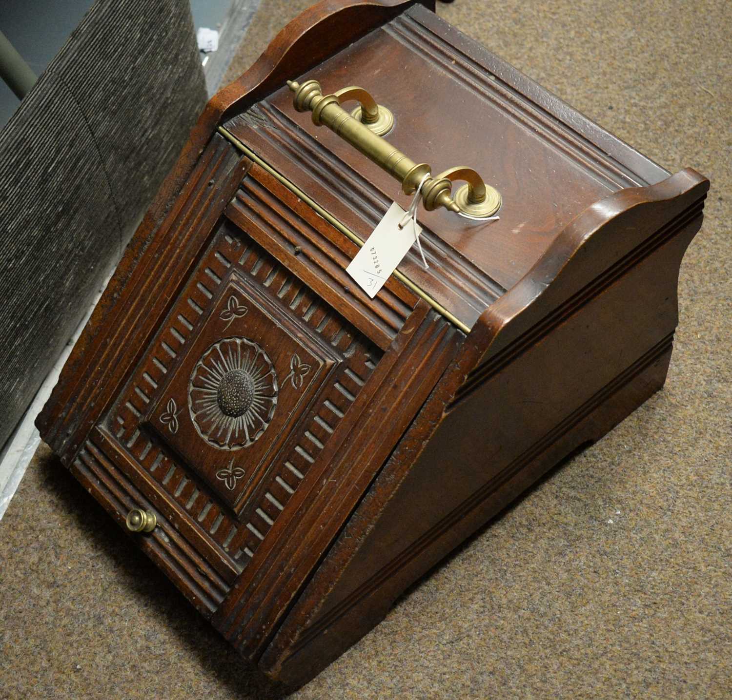 A Georgian mahogany commode cabinet; and a Victorian coal box. - Image 8 of 9