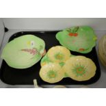 A selection of three Carlton Ware leaf motif serving dishes