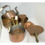 A selection of copperware.