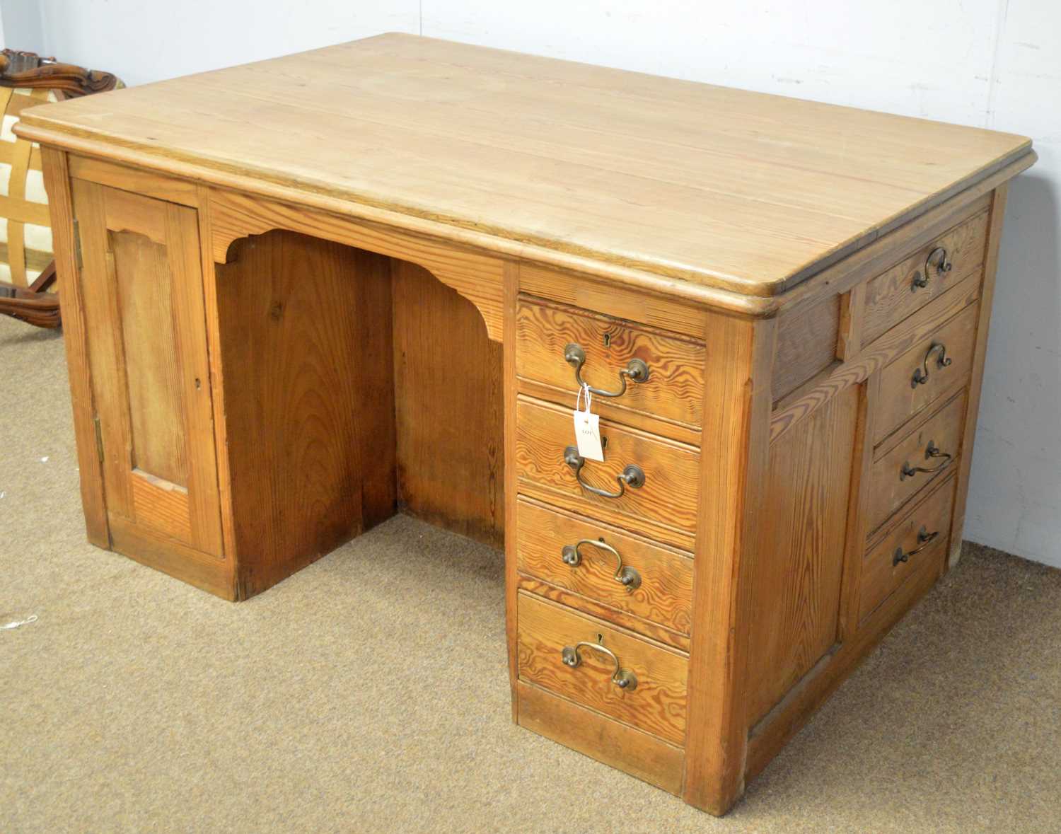 A Victorian stripped pine desk - Image 3 of 7