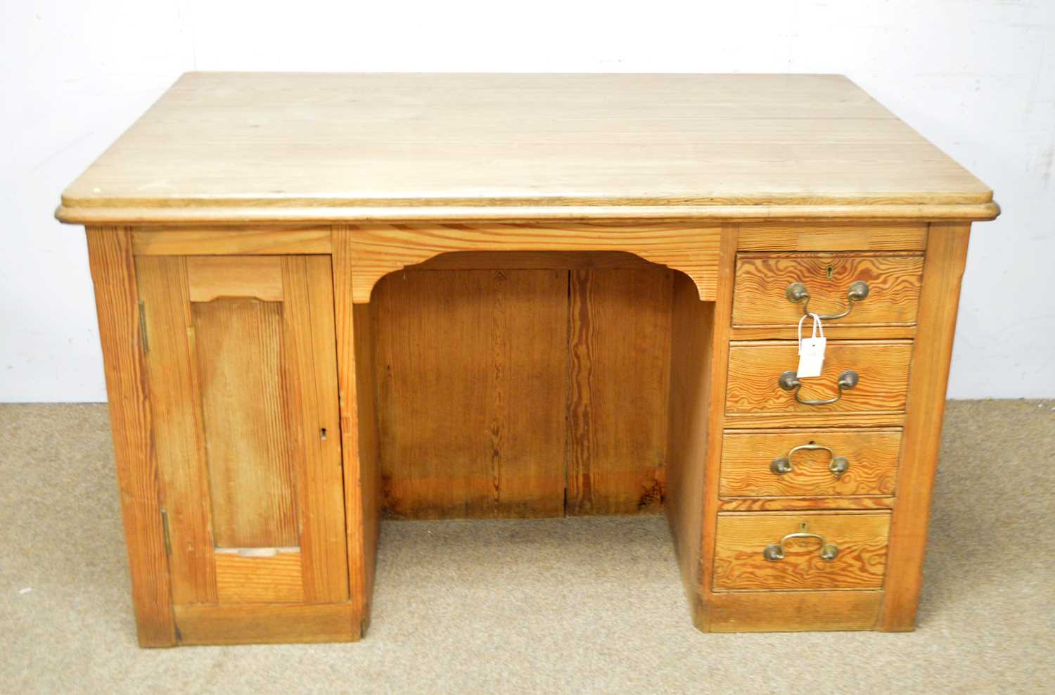 A Victorian stripped pine desk