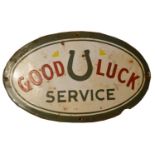 Good Luck Service enamel advertising sign