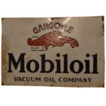 Mobiloil enamel advertising sign,