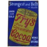 Fry's Pure Concentrated Cocoa enamel advertising sign,