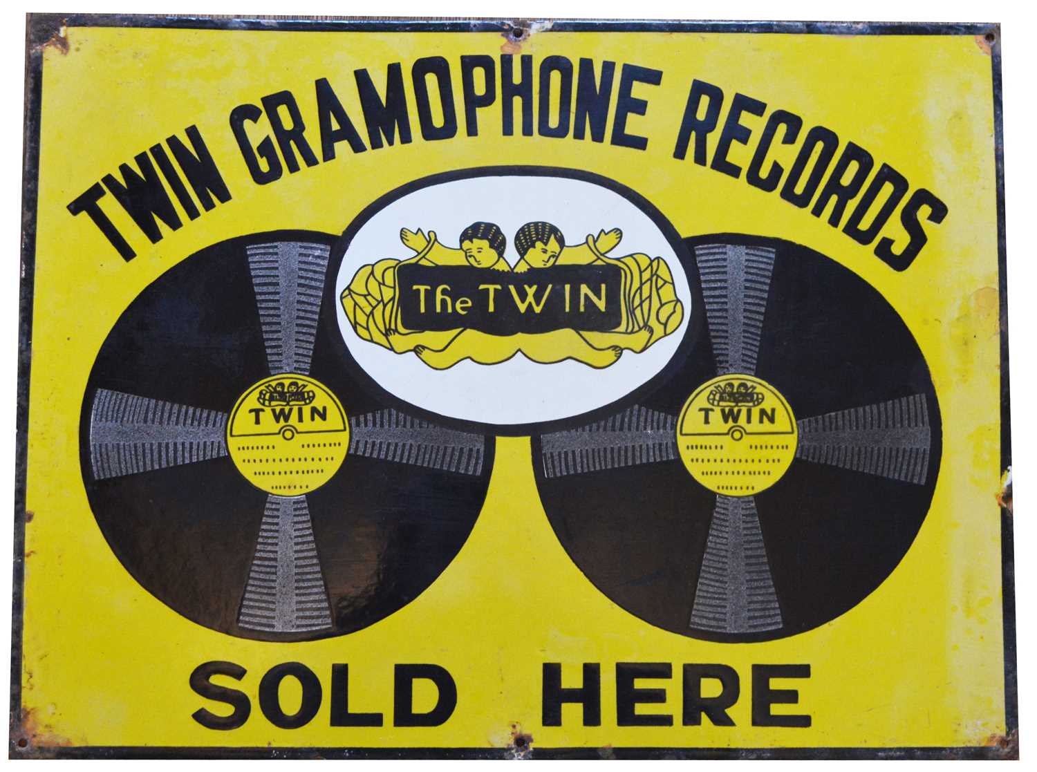 'The Twin' enamel advertising sign,