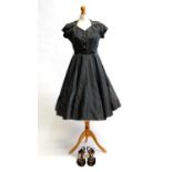 1950s taffeta party frock and shoes