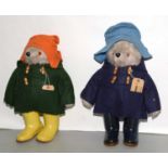 Two Gabrielle design Paddington Bear cuddly toys.