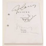 Aliens (1986) signed production screenplay,
