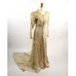 1930s Medieval Revival wedding gown