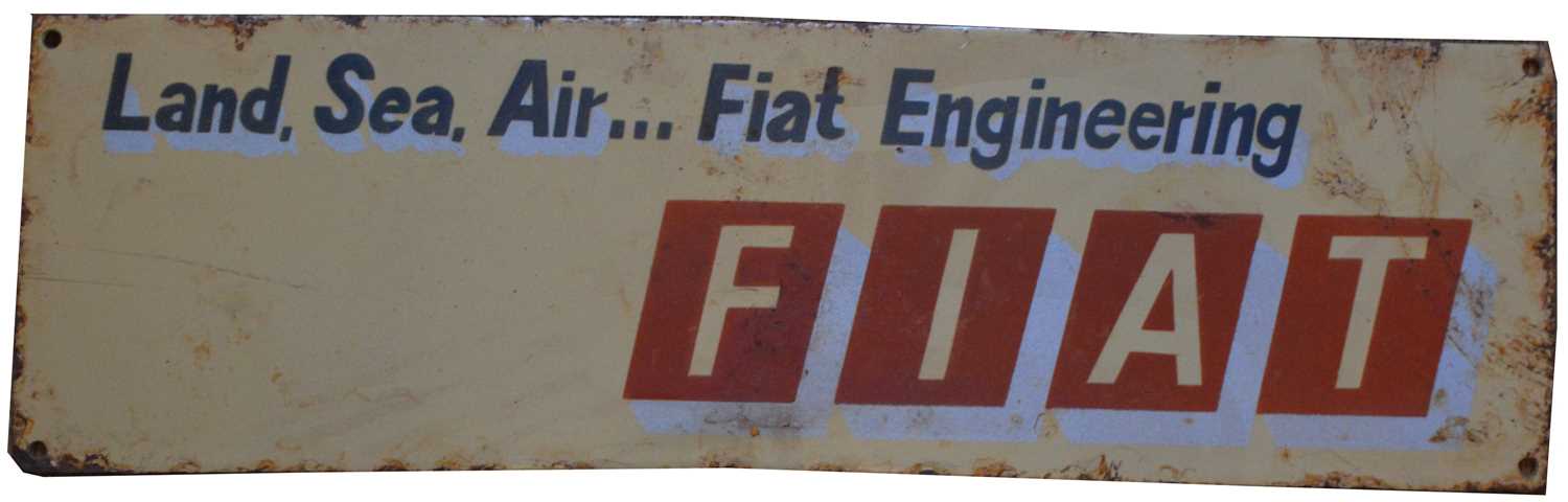 Fiat enamel advertising sign