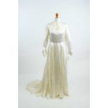 1930s cream satin beaded wedding gown