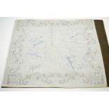 Manchester United signed handkerchief, c.1970
