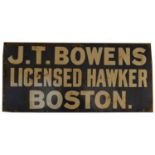 J.T. Bowens enamel advertising sign,