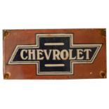 Chevrolet enamel advertising sign,