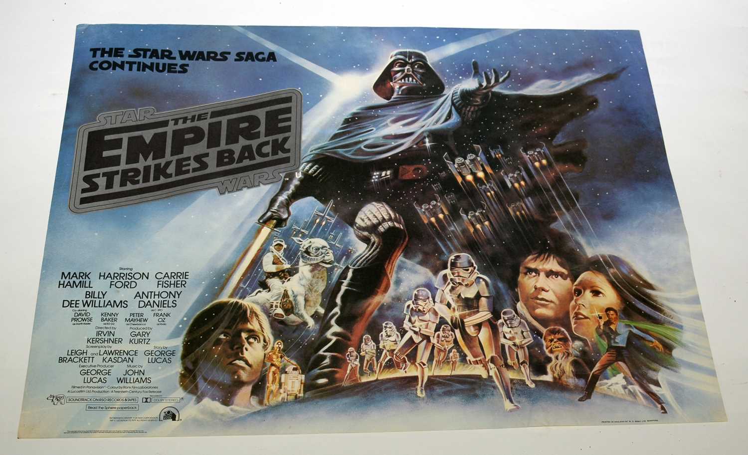 Star Wars The Empire Strikes Back British quad film poster,