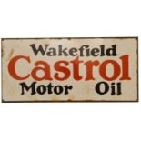 Castrol enamel advertising sign,