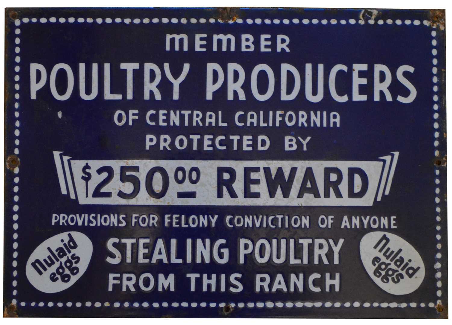 Poultry Producers enamel advertising sign,