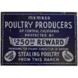Poultry Producers enamel advertising sign,