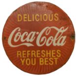 Coca-Cola enamel advertising sign,