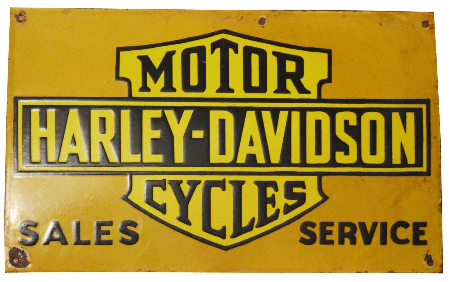 Harley-Davidson Motor Cycles enamel advertising sign,