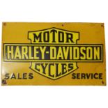 Harley-Davidson Motor Cycles enamel advertising sign,