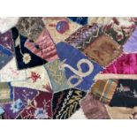 A museum-quality Victorian crazy pattern patchwork quilt