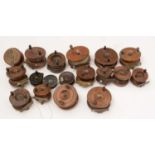A collection of 19th/early 20th Century wooden fishing reels.
