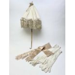 An Edwardian carriage parasol and gloves