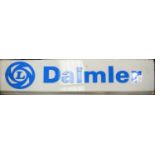 Daimler white and blue advertising sign.