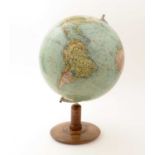 A, early 20th Century terrestrial globe,