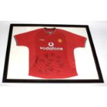 Manchester United; a 2000/01 season signed replica home shirt,