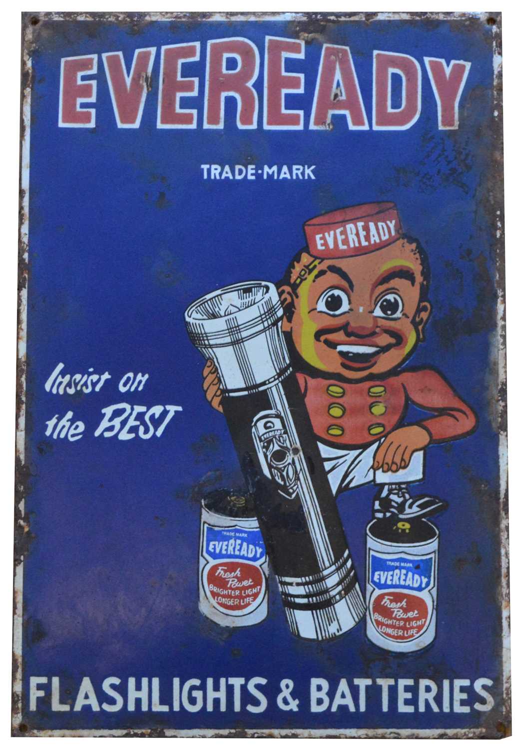 Eveready enamel advertising sign,