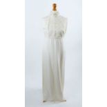 1960s two-piece champagne satin and lace wedding dress