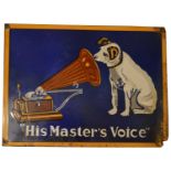 His Master's Voice enamel advertising sign,