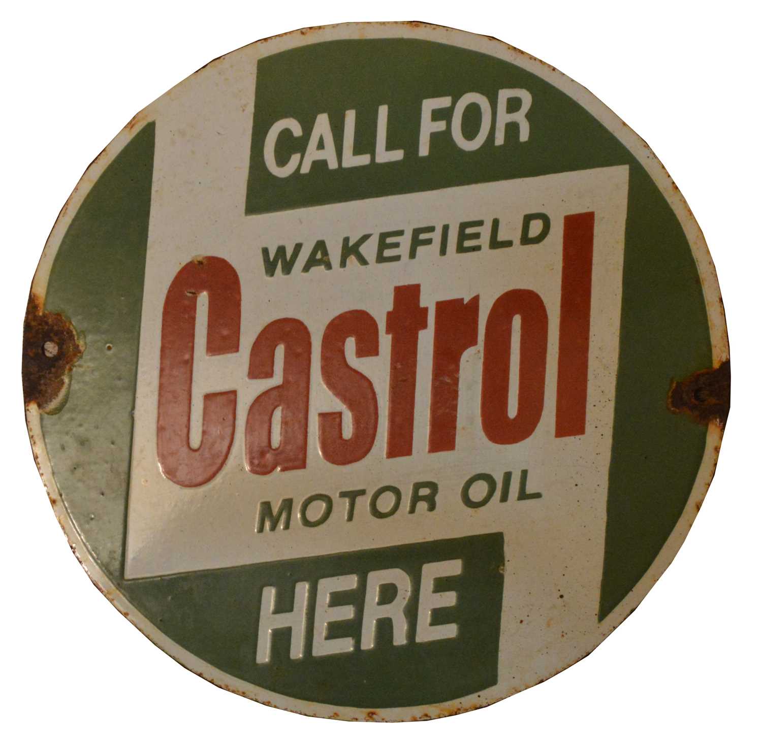 Castrol enamel advertising sign,