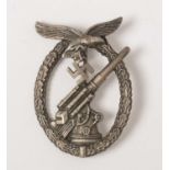 A WWII Luftwaffe Flak Battle badge,